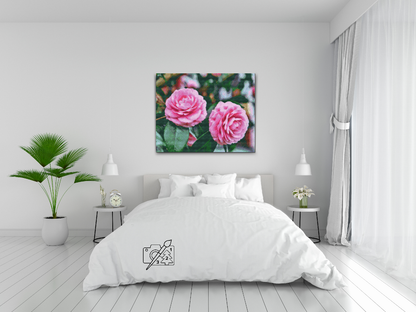 Diamond Painting - Lyserøde kameliaer