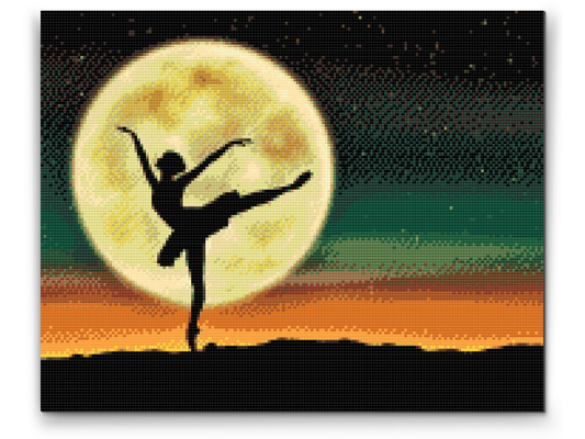 Diamond Painting - Ballerina ved fuldmåne