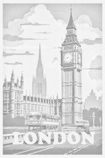 Mal-med-prikker -  London, Storbritannien