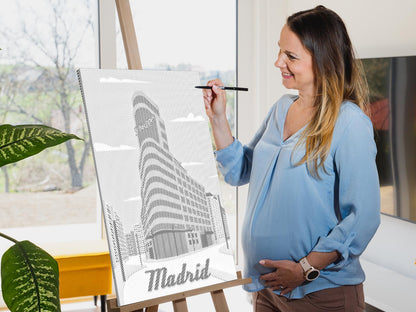 Mal-med-prikker -  Madrid, Spanien