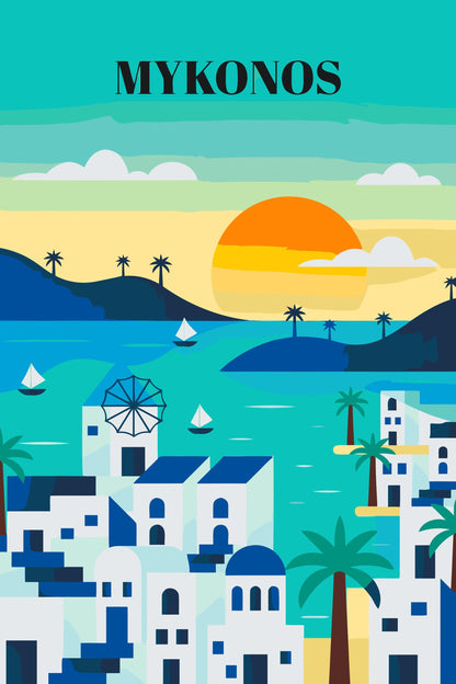 Paint by Numbers - Mykonos, Grækenland