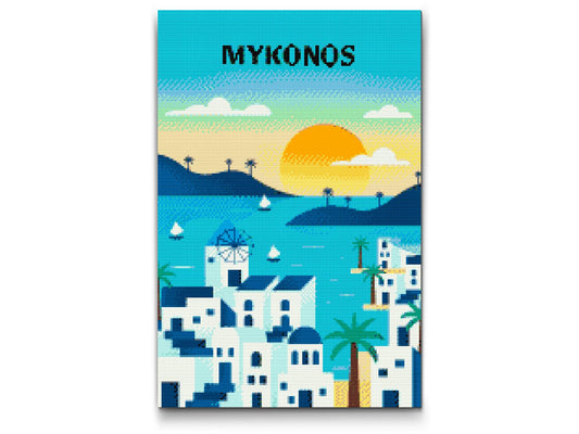 Diamond Painting - Mykonos, Grækenland