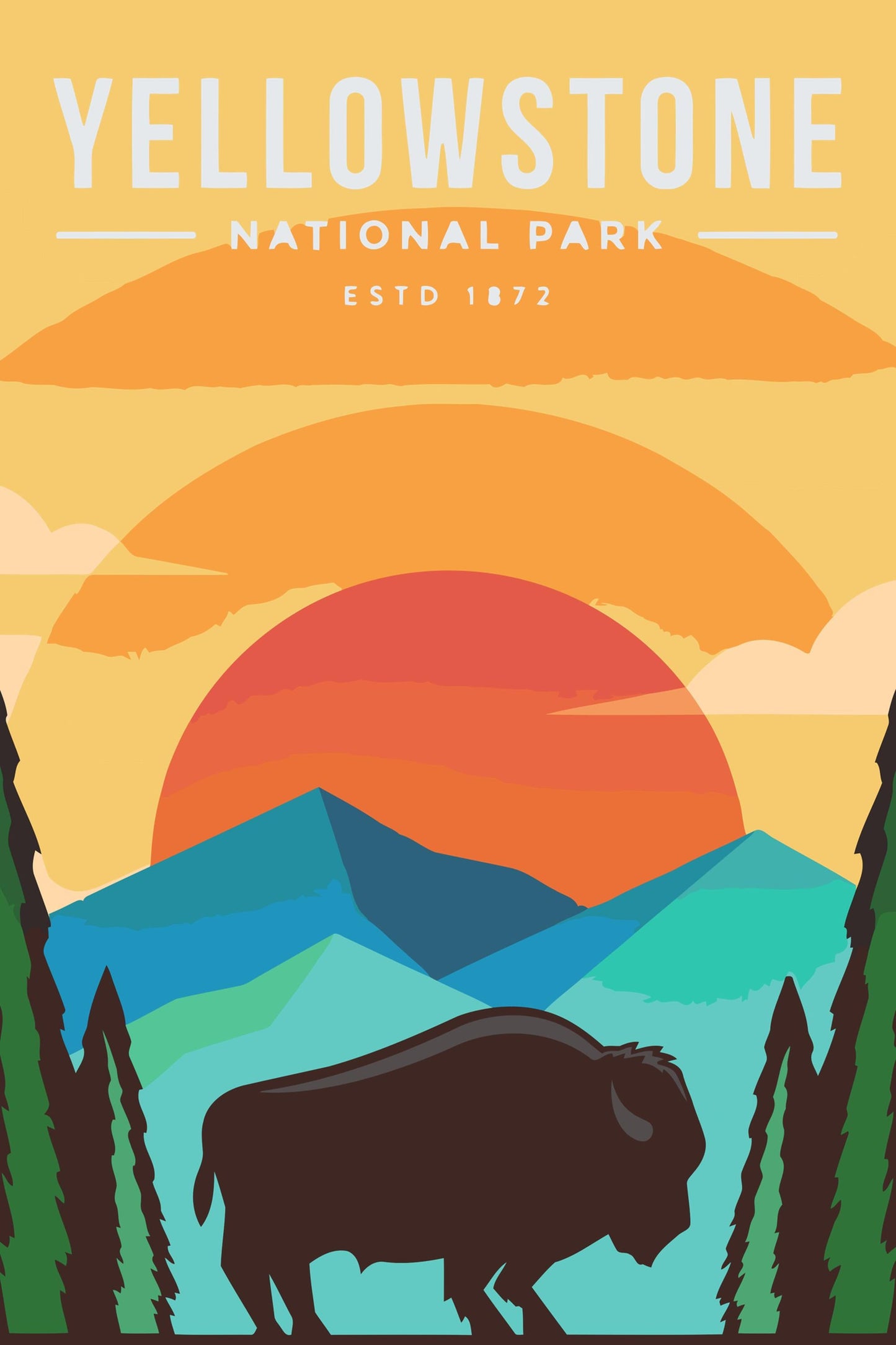Paint by Numbers - Yellowstone Nationalpark