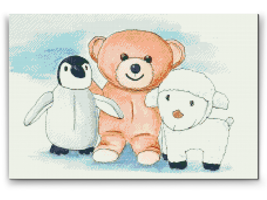 Diamond Painting - Pingvin, Teddy og Får