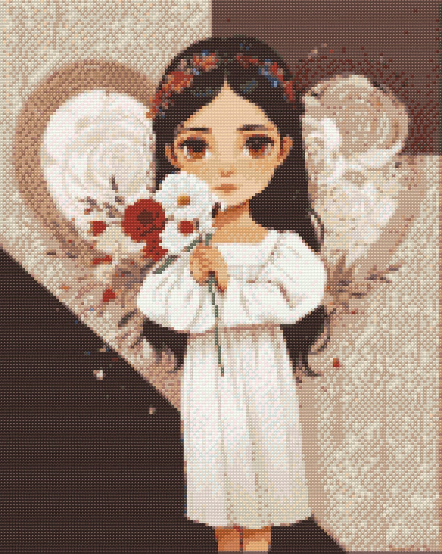 Diamond Painting - Angel med en buket i hånden