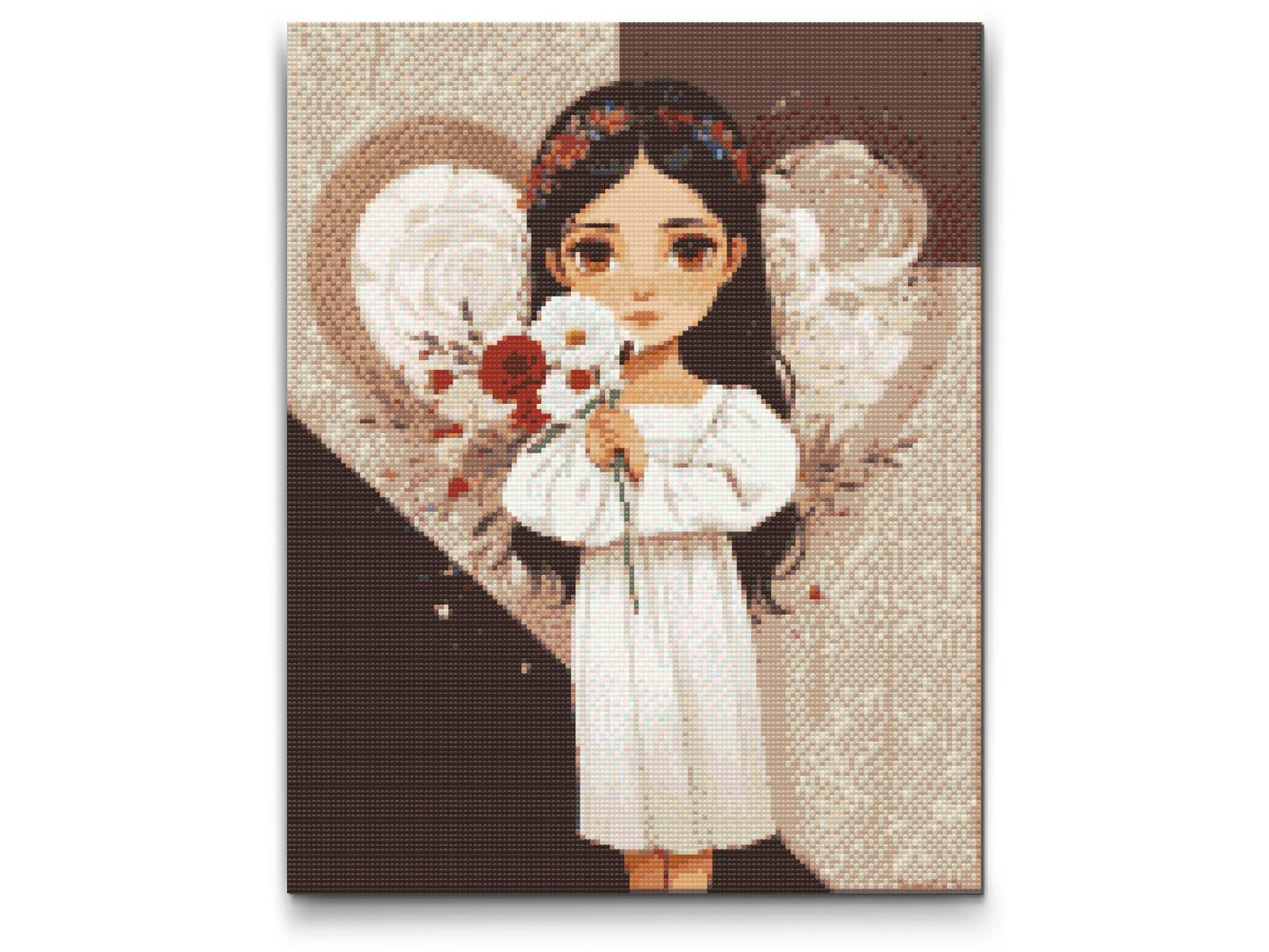 Diamond Painting - Angel med en buket i hånden