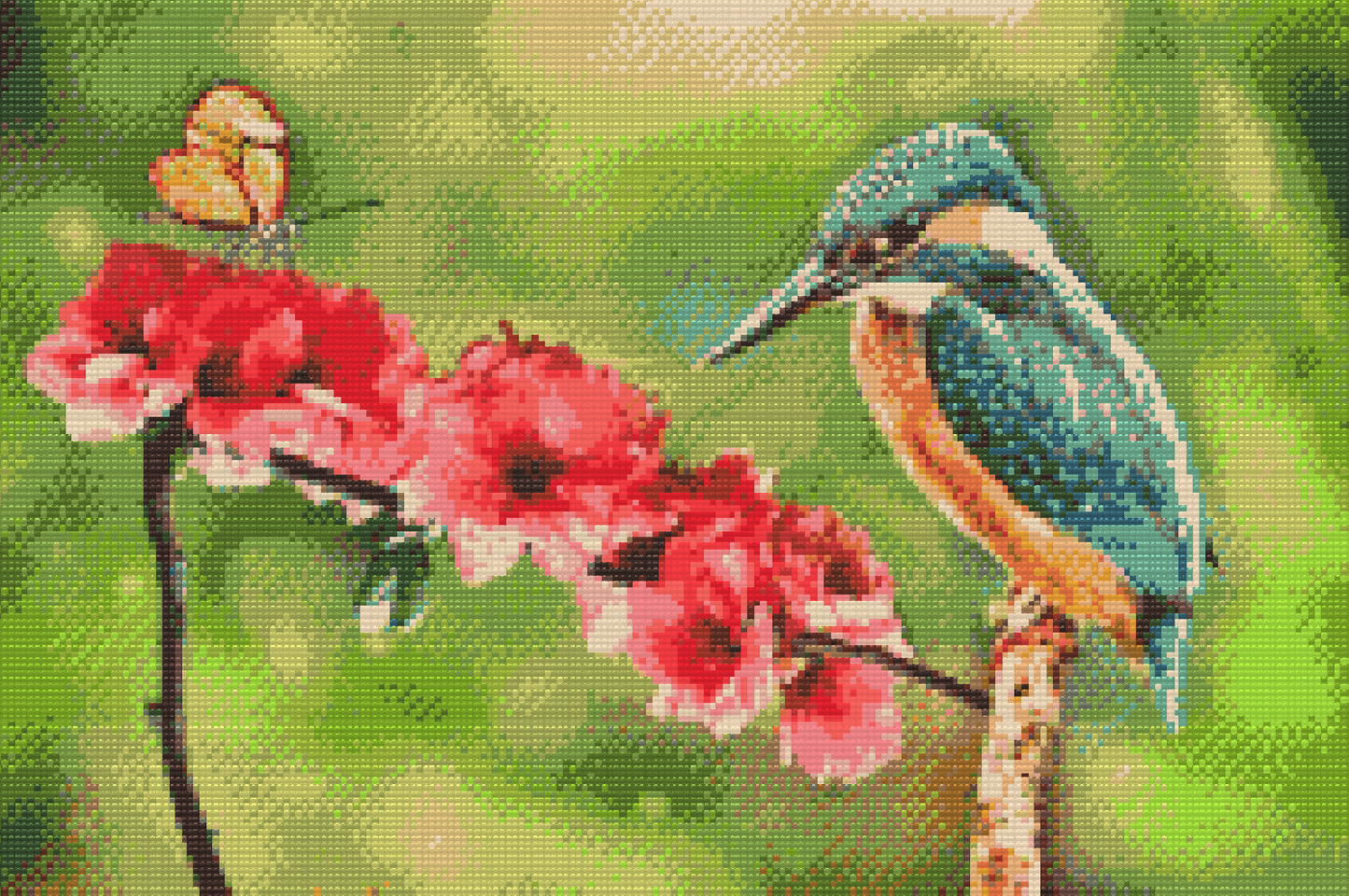 Diamond Painting - Sommerfugl og isfugl