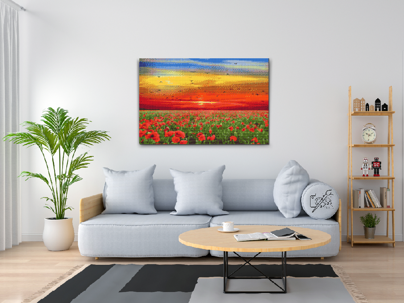 Diamond Painting - Valmuemark ved solnedgang