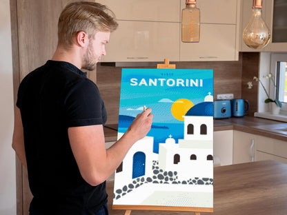 Diamond Painting - Santorini, Grækenland
