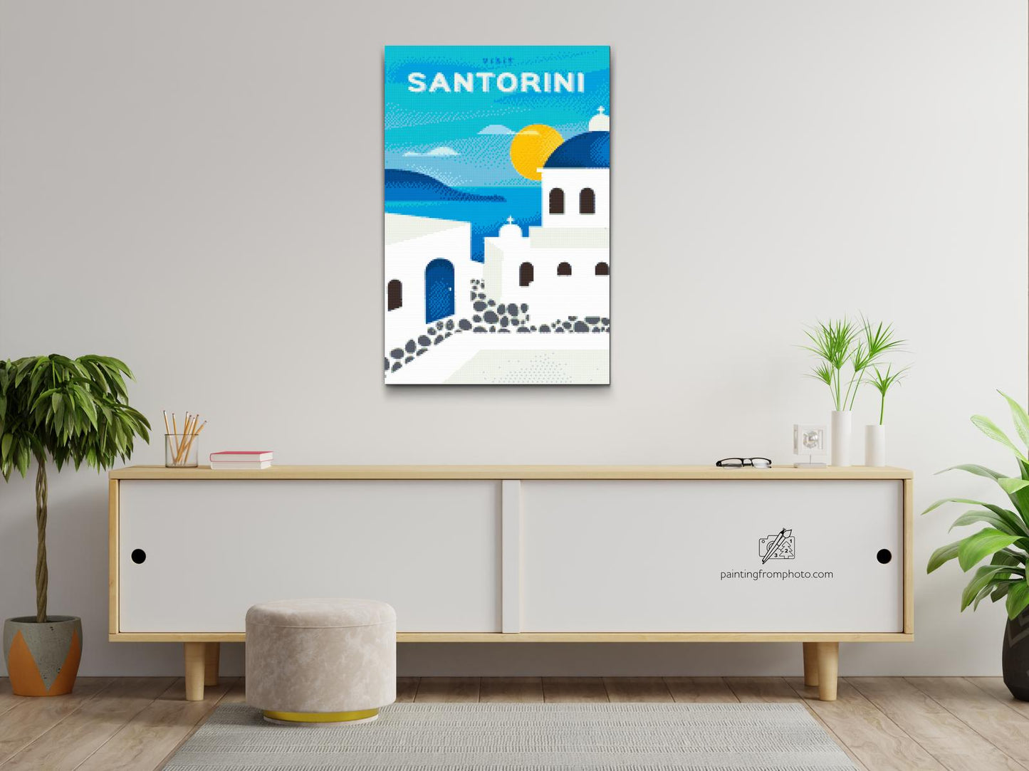 Diamond Painting - Santorini, Grækenland