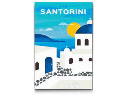 Diamond Painting - Santorini, Grækenland