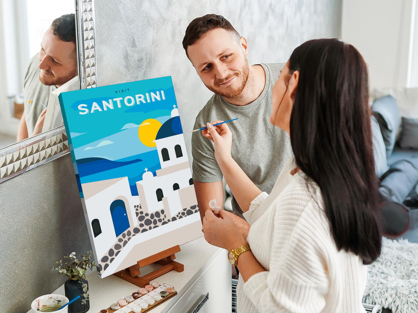 Paint by Numbers - Santorini, Grækenland