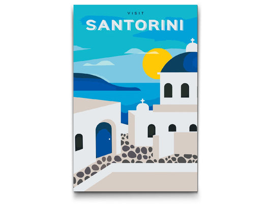 Paint by Numbers - Santorini, Grækenland
