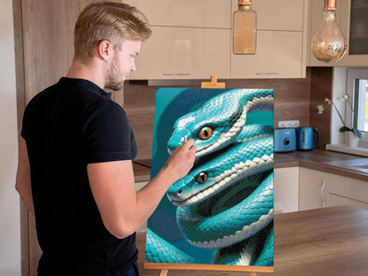 Diamond Painting - Slanger i nuancer af mørk turkis