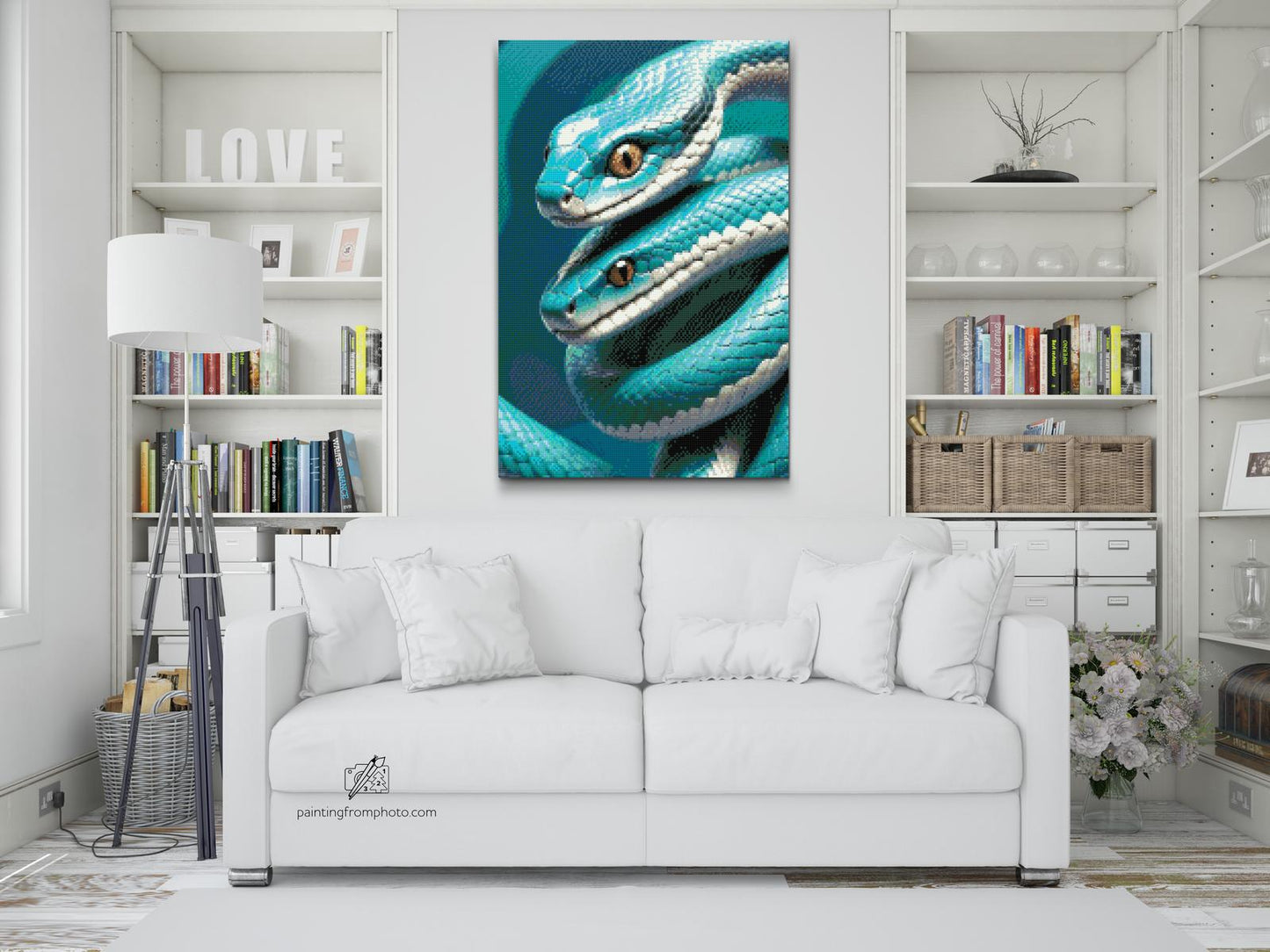 Diamond Painting - Slanger i nuancer af mørk turkis