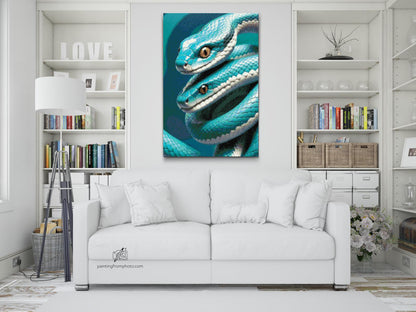 Diamond Painting - Slanger i nuancer af mørk turkis