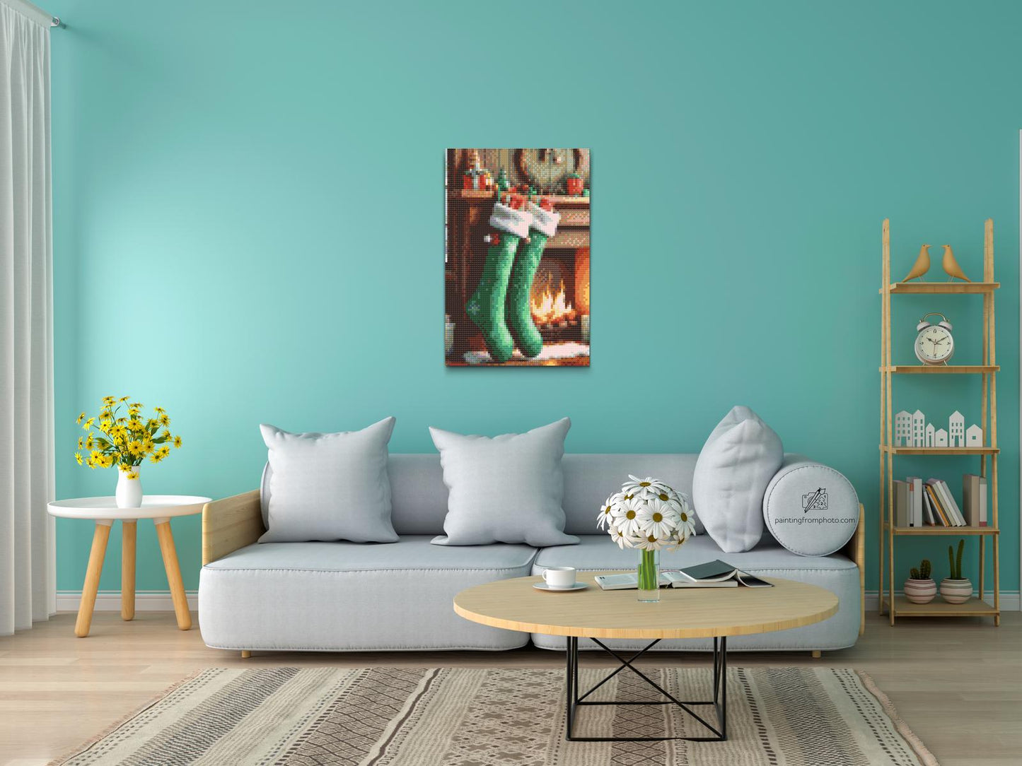Diamond Painting - Julesokker på pejsen