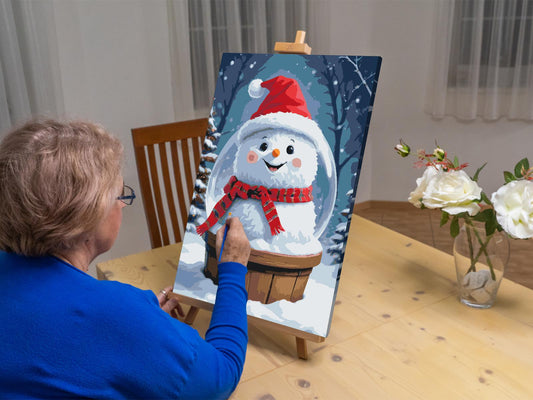 Paint by Numbers - Snekugle med en snemand