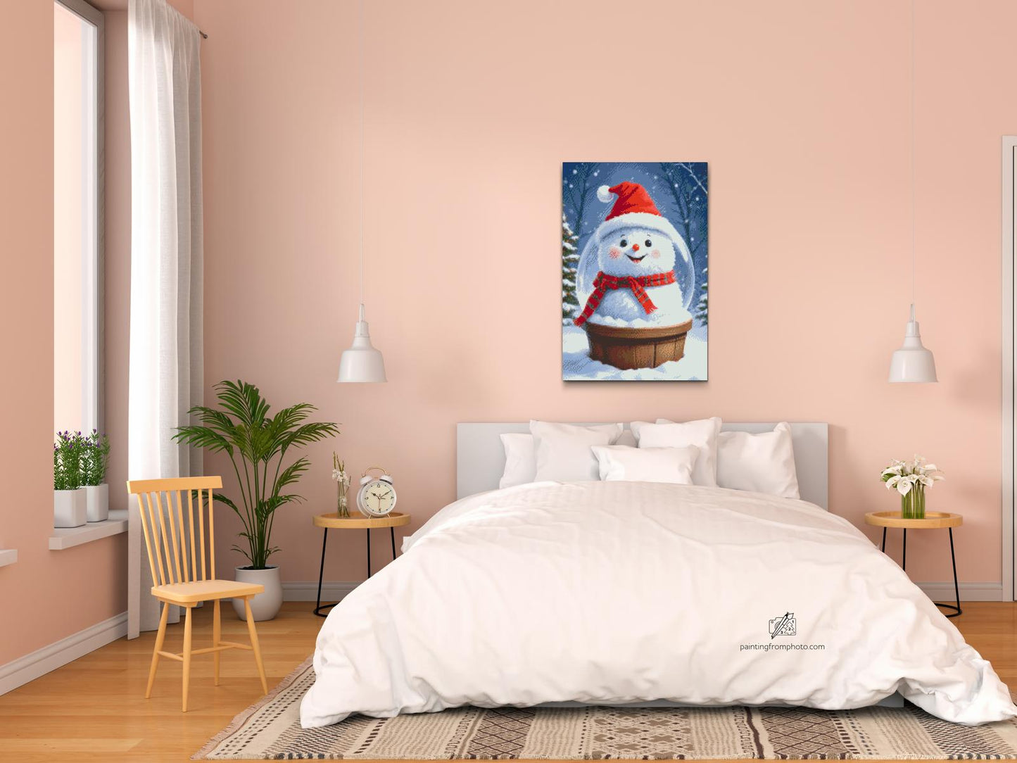 Diamond Painting - Snekugle med en snemand
