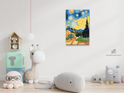 Paint by Numbers - Hvedemark med stjernehimmel