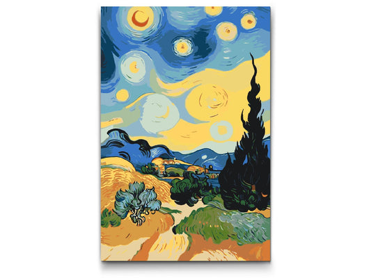 Paint by Numbers - Hvedemark med stjernehimmel