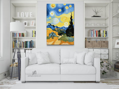 Diamond Painting - Hvedemark med stjernehimmel