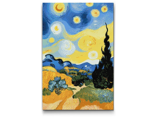 Diamond Painting - Hvedemark med stjernehimmel