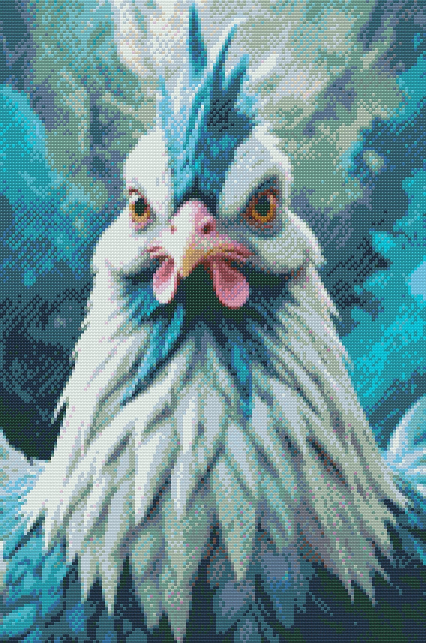 Diamond Painting - Høne i nuancer af mørk turkis