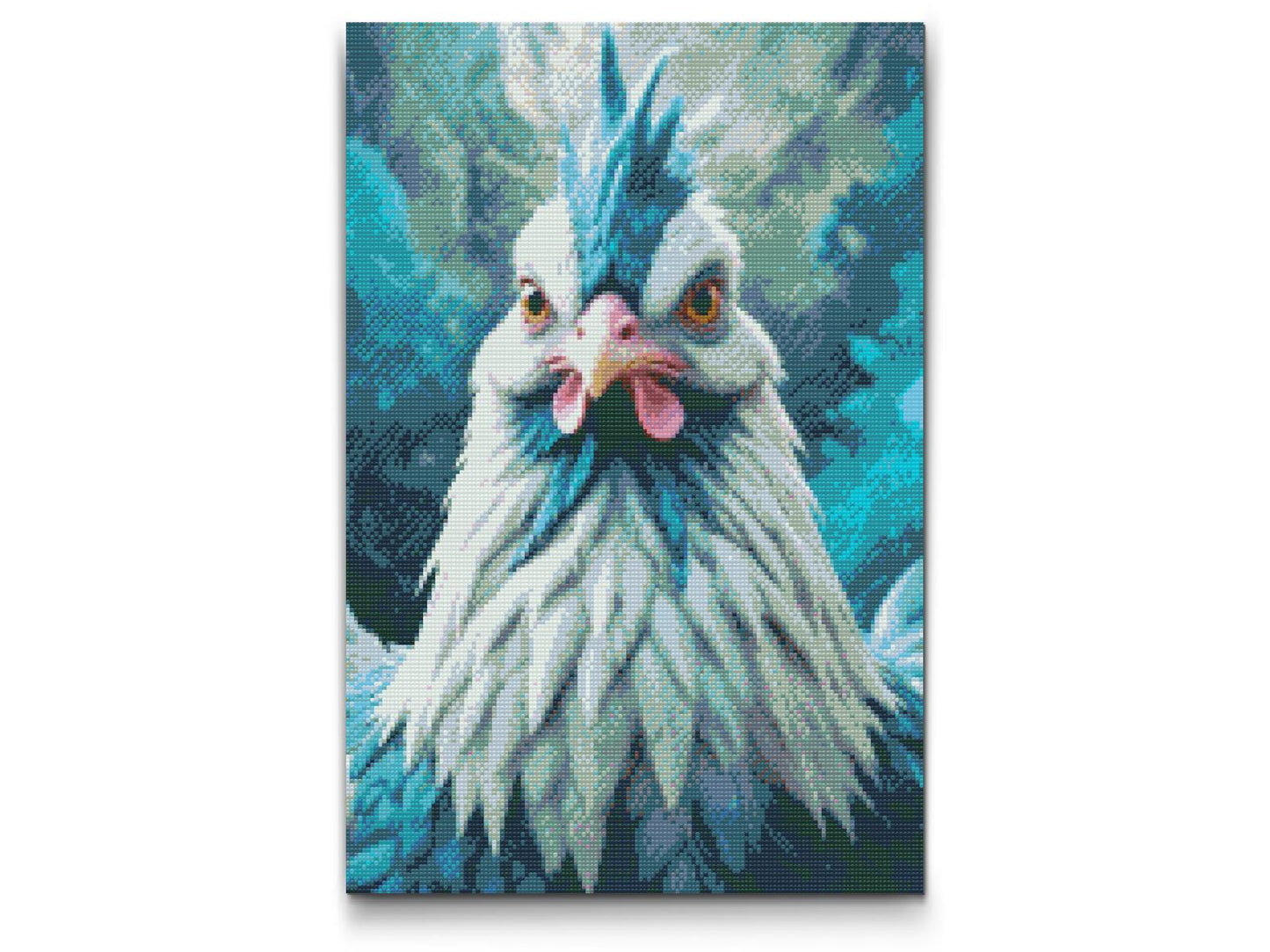Diamond Painting - Høne i nuancer af mørk turkis