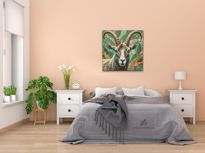 Diamond Painting - Stenbukke i nuancer af dæmpet grønt
