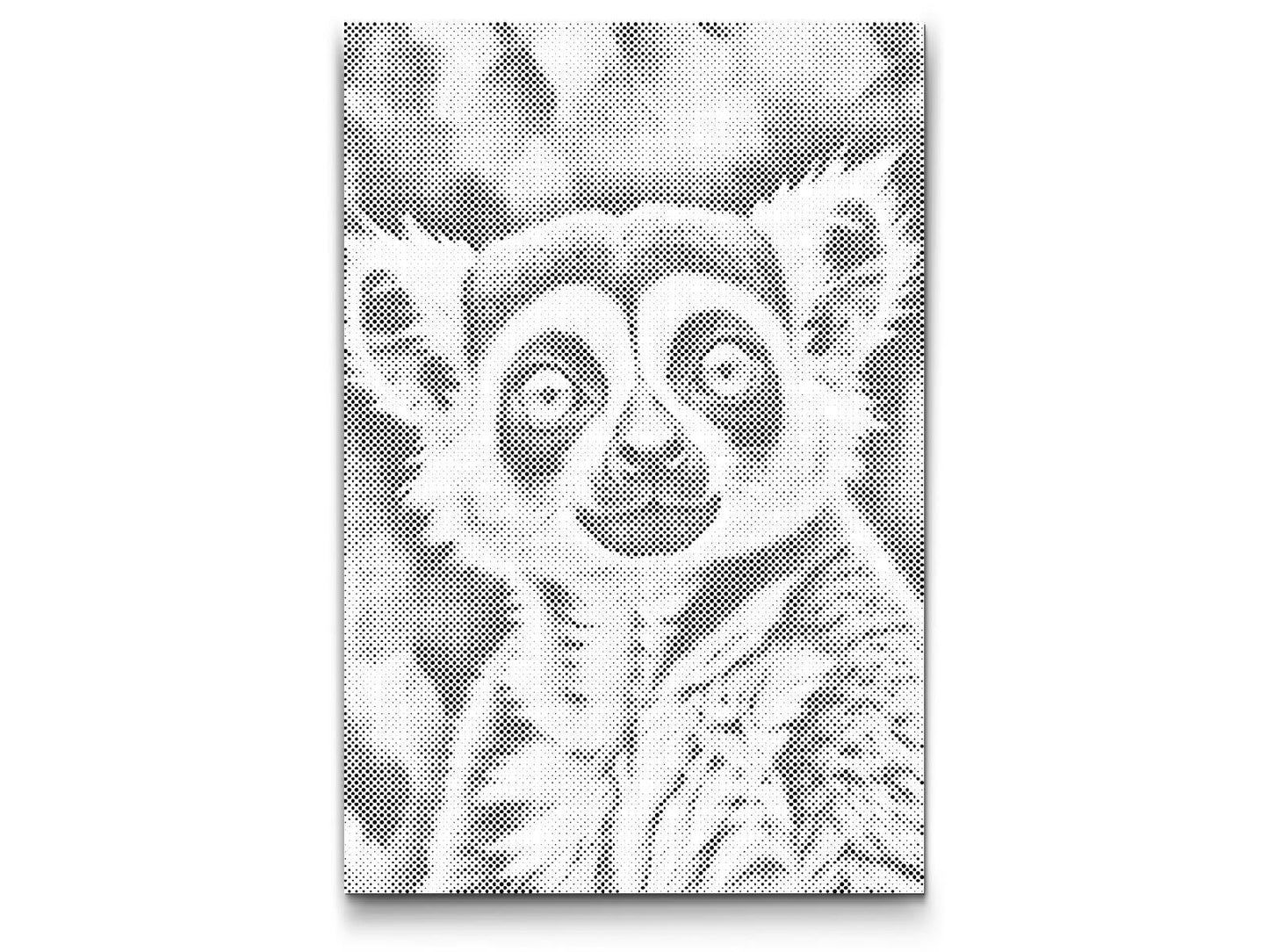 Mal-med-prikker -  Lemur i nuancer af mørk turkis