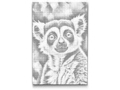 Mal-med-prikker -  Lemur i nuancer af mørk turkis