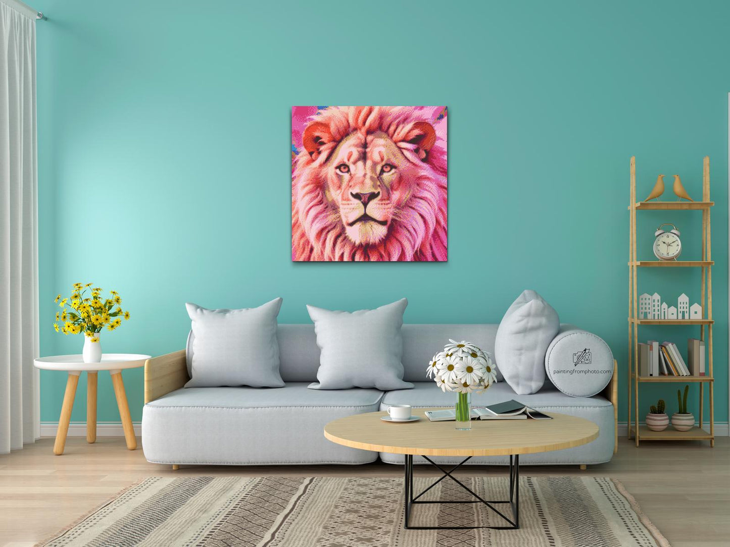 Diamond Painting - Løve i nuancer af pink