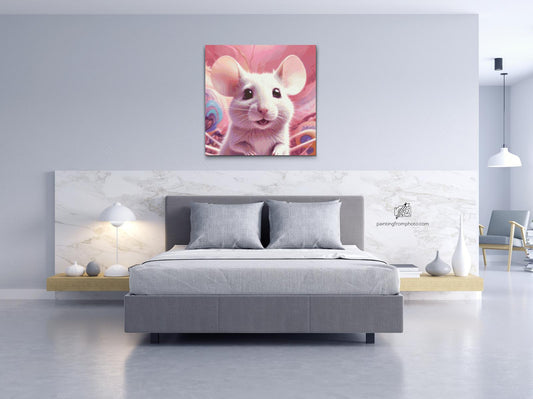 Diamond Painting - Mus i nuancer af pink