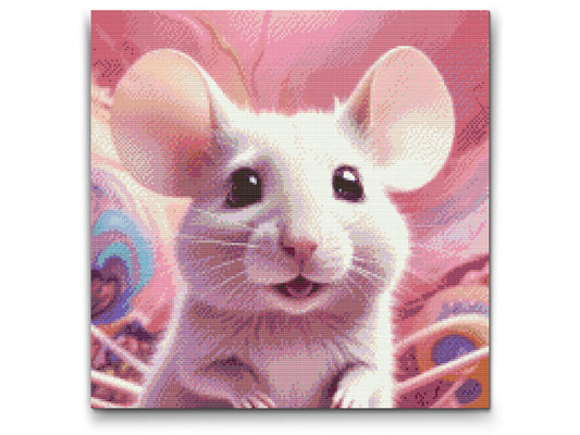 Diamond Painting - Mus i nuancer af pink