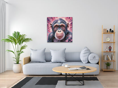 Diamond Painting - Chimpanse i nuancer af pink