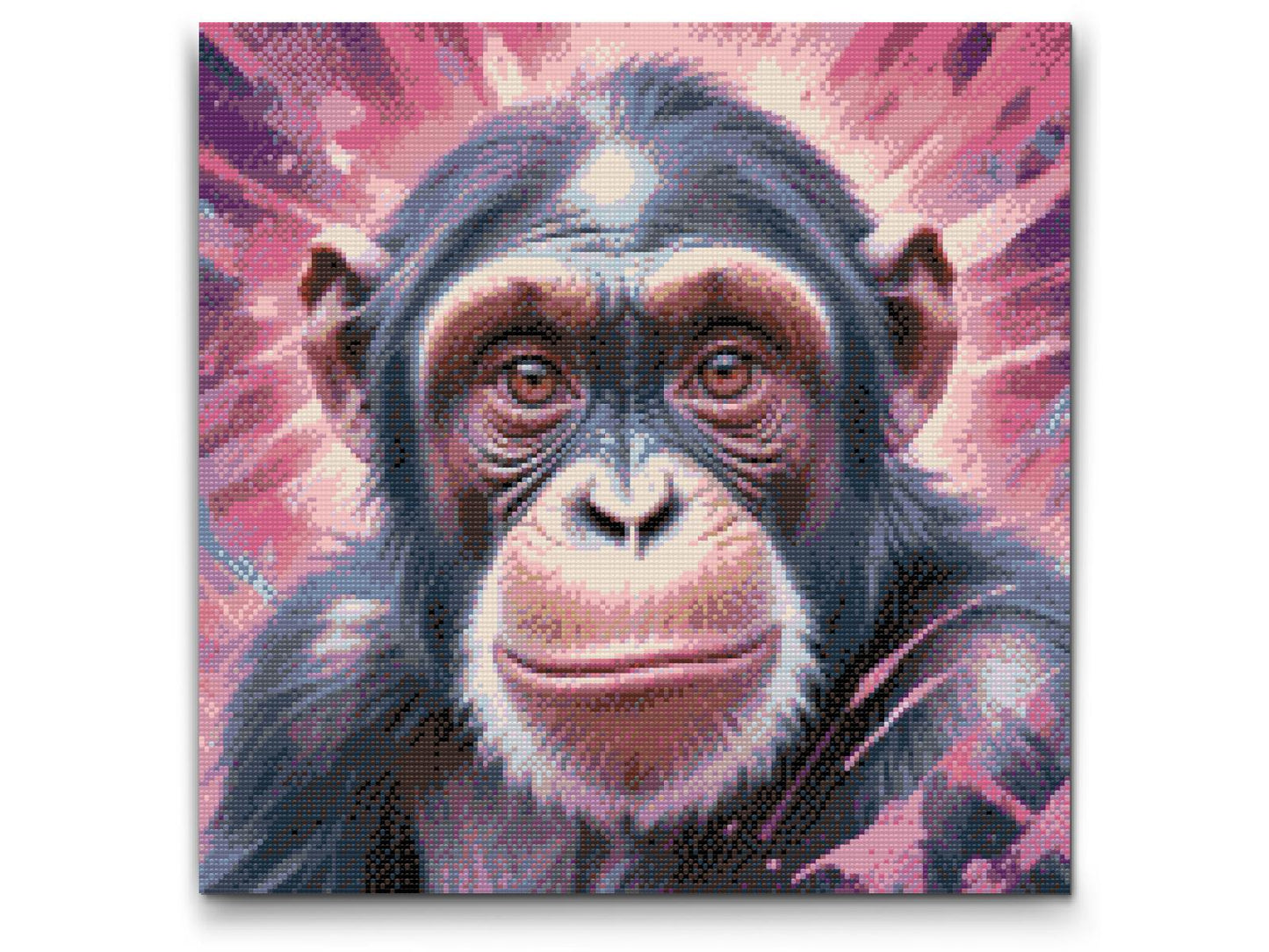 Diamond Painting - Chimpanse i nuancer af pink