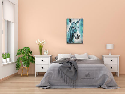 Diamond Painting - Æsel i nuancer af mørk turkis