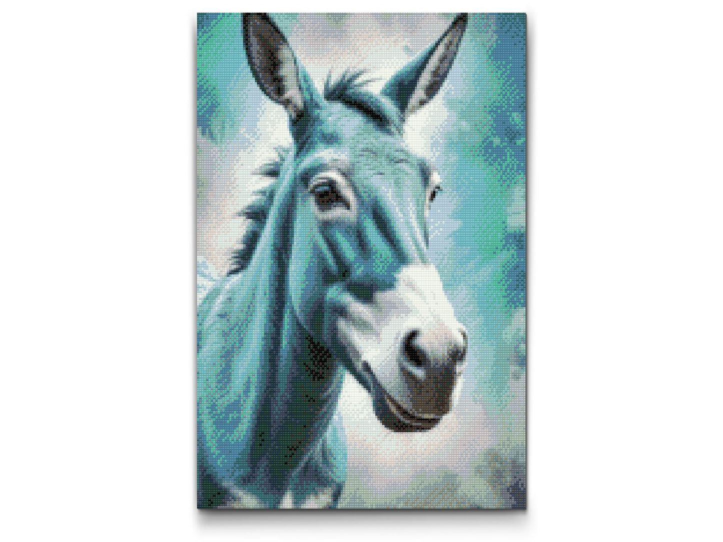 Diamond Painting - Æsel i nuancer af mørk turkis