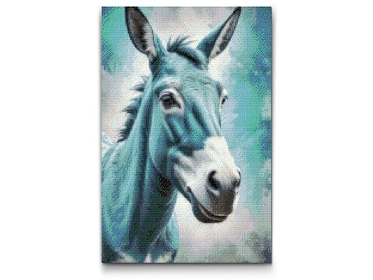 Diamond Painting - Æsel i nuancer af mørk turkis