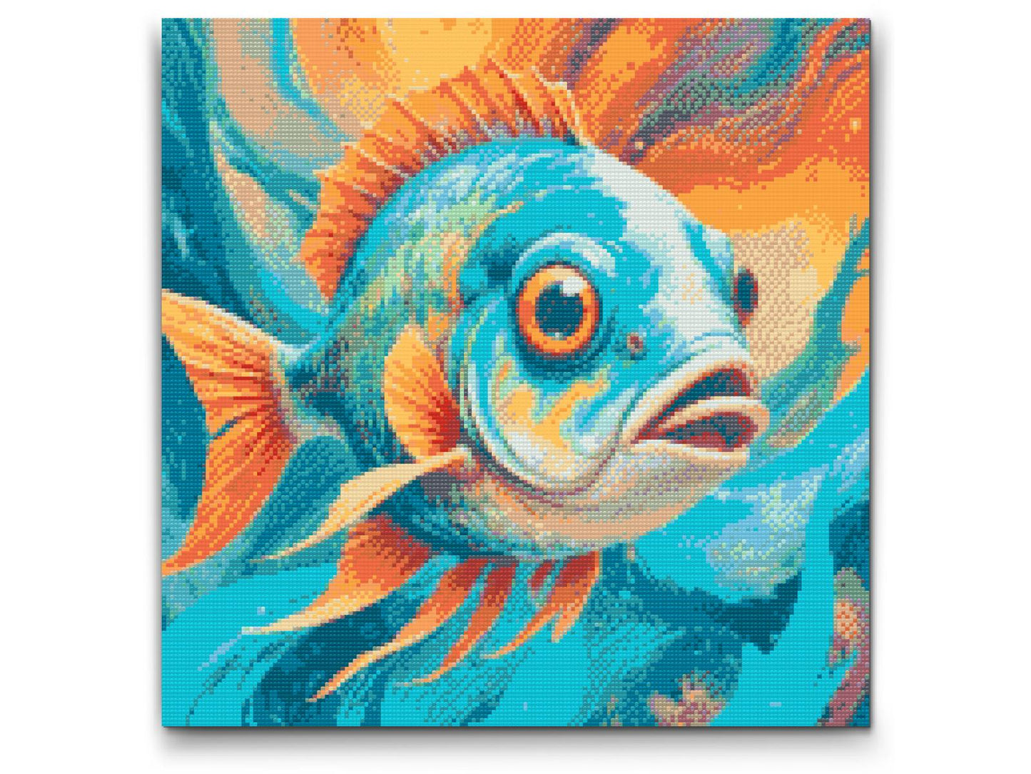 Diamond Painting - Fisk i nuancer af turkis og orange