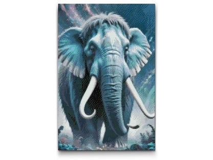 Diamond Painting - Mammut i nuancer af mørk turkis