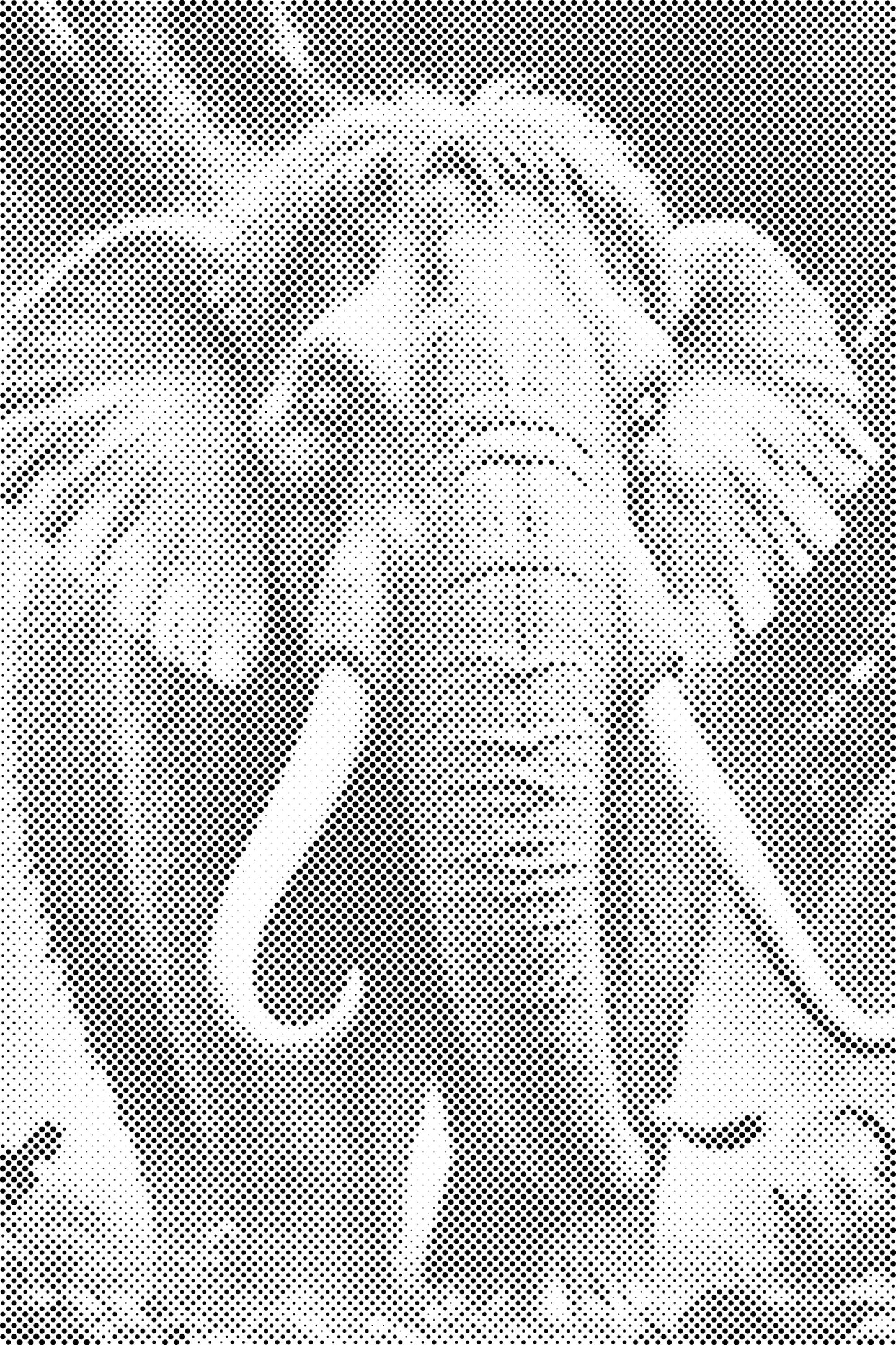 Mal-med-prikker -  Mammut i nuancer af mørk turkis