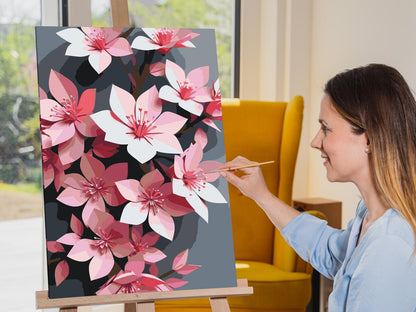 Paint by Numbers - Origami-kirsebærblomster
