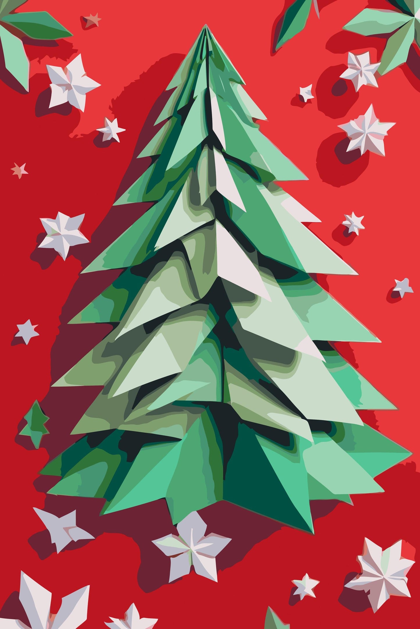 Paint by Numbers - Origami-juletræ