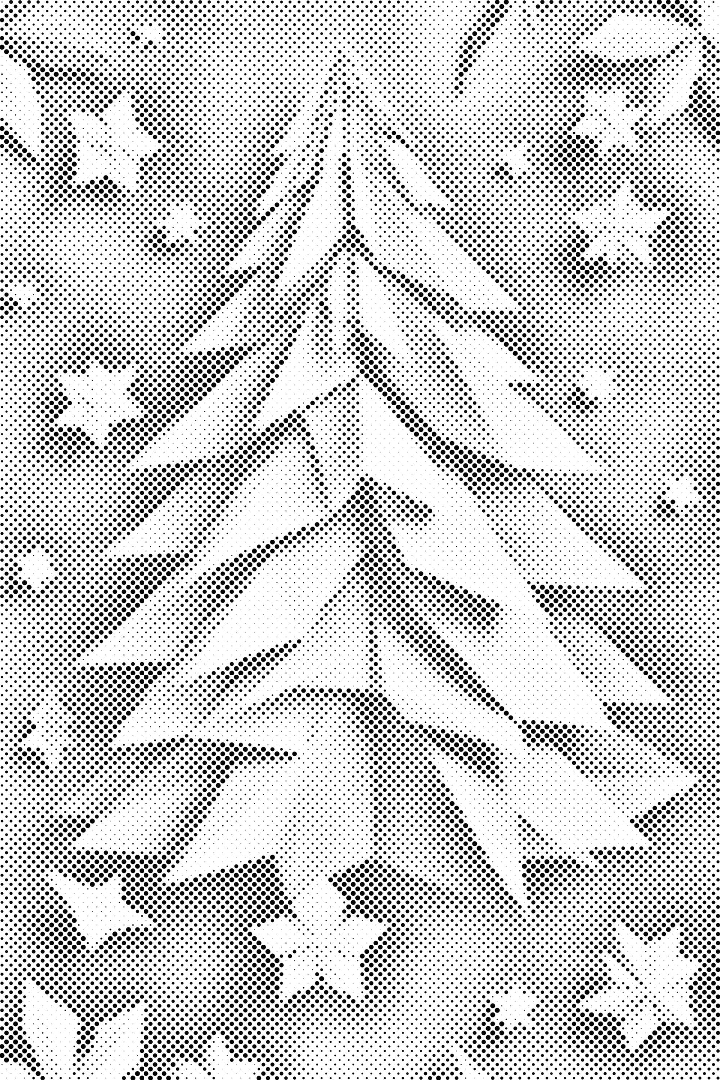 Mal-med-prikker -  Origami-juletræ