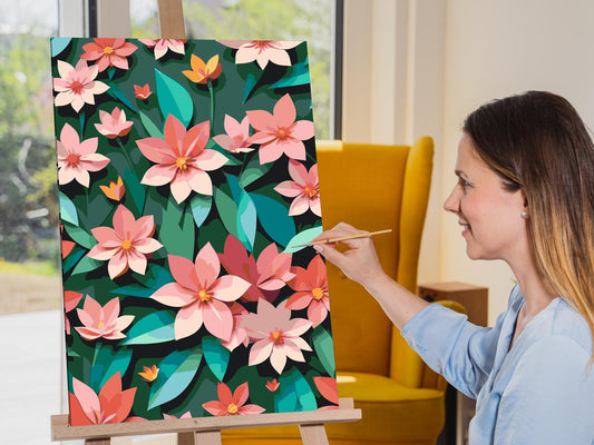 Paint by Numbers - Origamiblomster