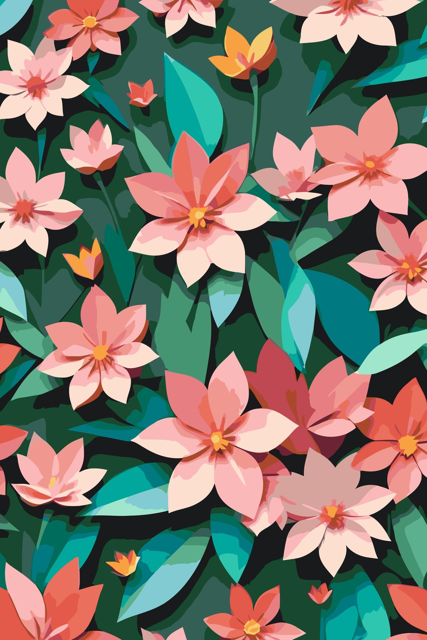 Paint by Numbers - Origamiblomster