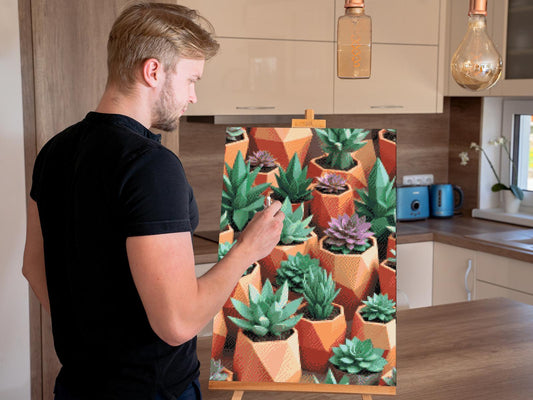 Diamond Painting - Origami-sukkulenter