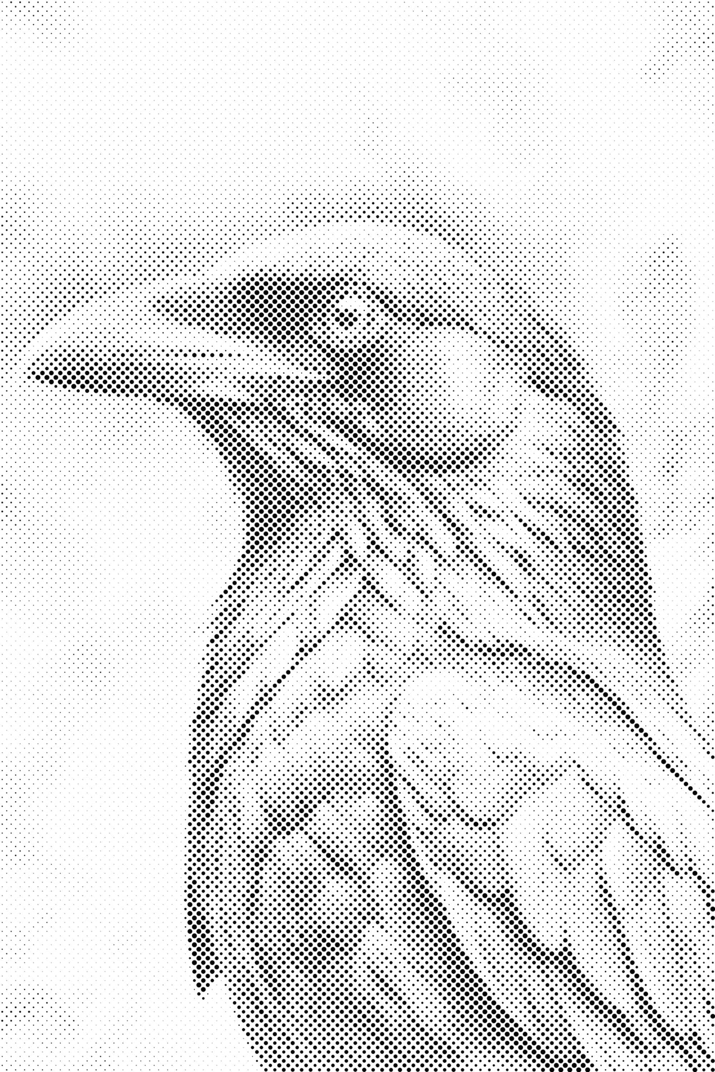 Mal-med-prikker -  Ravn i nuancer af mørk turkis